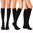 thumbnail image 3 of Diamond Star Women's Knee High Socks Trouser Socks, Stretchy Soft Thin Material (Black - 6 Pairs, Socks Size 9-11, Fit Women's Shoe Size 4-10.5), 3 of 6
