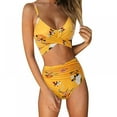 thumbnail image 1 of Women‘s High Waist String Printed Swimsuit Bikini Swimsuit Cross Split Two Piece Swimsuit, 1 of 7