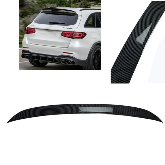 Rear Trunk Wing Lip Spoiler For Mercedes-Benz X253 GLC300 GLC43 2016-2022 2017 Carbon Fiber Look Black Gloss Black