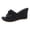 Black, variant on Clearence Women's Floral Cutout Wedge Sandals Slip-On Chunky Heel Thick Sole Summer Shoes Lightweight Breathable Design for Casual Outdoor Walking & Beach Events