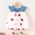 thumbnail image 5 of FRSASU Girl's Vintage Cute Strawberry Embroidered Summer Dress Ruffle Cap Sleeve Bow A-Line Layered Mesh Birthday Party Dresses White-A, 5 of 8