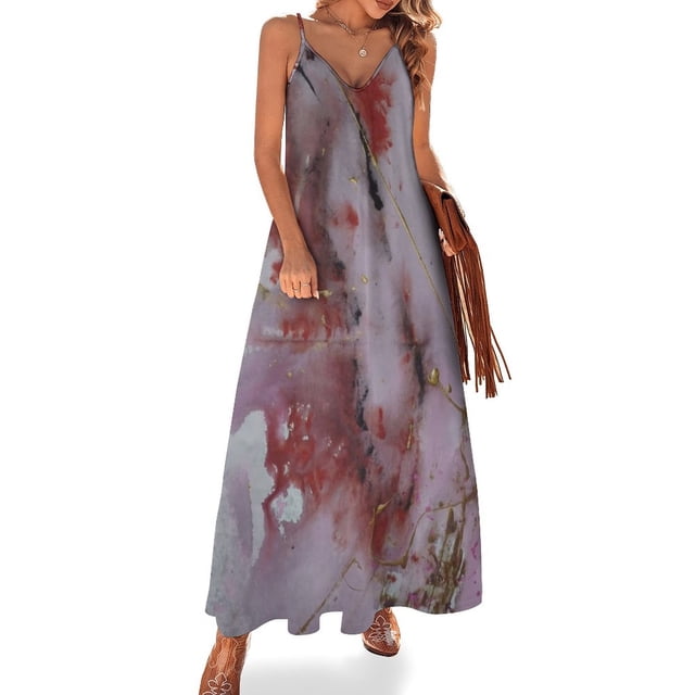 Con una caja de bombones de San Valentín Vestido sin mangas Vestido sensual sexy para mujer Vestido largo