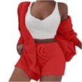 thumbnail image 3 of Conjunto de pijama de dos piezas de manga larga con capucha y chaquetas informales para mujer, de terciopelo de doble cara, con capucha, de manga larga, con pantalones cortos y chaqueta, abrigo y pant, 3 of 6