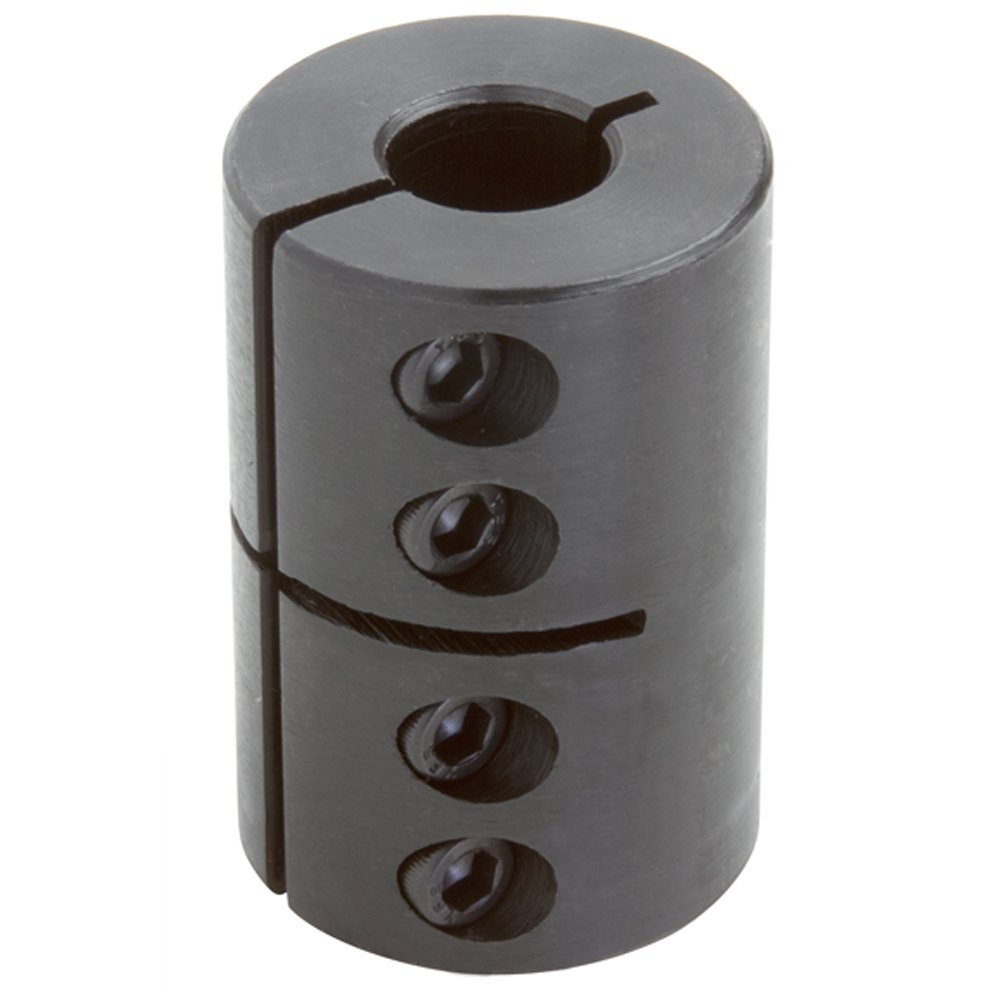 Climax Part CC-062-050 Mild Steel, Black Oxide Plating Clamping Coupling, 5/8 inch X 1/2 inch bore, 1 1/2 inch OD, 2 1/4 inch length, 10-32 x 1/2 Set Screw - image 1 of 1
