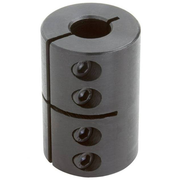Climax Part CC-062-050 Mild Steel, Black Oxide Plating Clamping Coupling, 5/8 inch X 1/2 inch bore, 1 1/2 inch OD, 2 1/4 inch length, 10-32 x 1/2 Set Screw