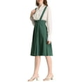 thumbnail image 4 of INSPIRE CHICWomen's Cute Suspender Skirt High Waist Overall Corset Skater Short Mini Skirt L Dark Green, 4 of 7