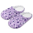 thumbnail image 6 of Chririnla Purple Butterflies Women's Anti Skid Slippers Non Slip Rubber Sole Soft Plush Fuzzy Indoor Outdoor House Shoes Warm Cozy Comfy Comfortable Sole, 6 of 7