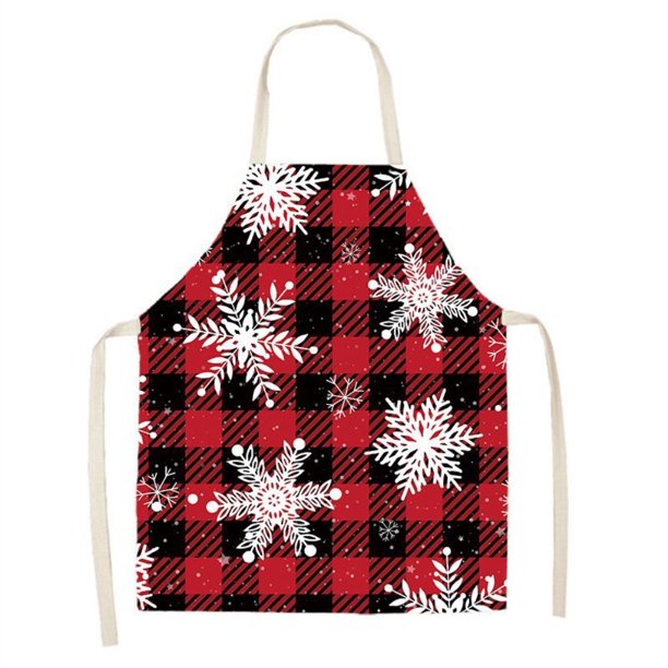 Navidad Ajustable Negro Y Rojo A Cuadros Delantal Antiaceite Y Antiincrustante Delantal De Cocina Para Hornear Advancent HA043623-05