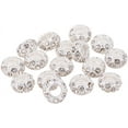 thumbnail image 2 of HLONK Alloy Rhinestone European Beads  Large Hole Beads  Rondelle  Platinum Metal Color  Topaz  11x6mm  Hole  5mm, 2 of 2