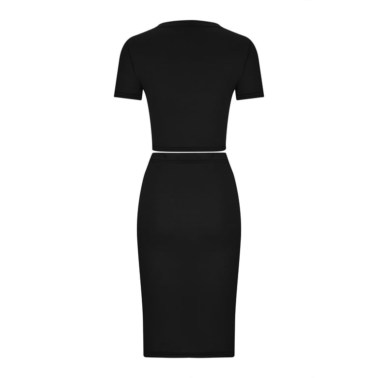two piece black short dress Elizabeth K