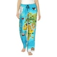 thumbnail image 2 of Lsque World Map With Animals Landmarks Print Women's Pajama Pants, Lounge Pant - Comfortable Home Wear,Elastic Waistband, Stylish Design-XX-Large, 2 of 9