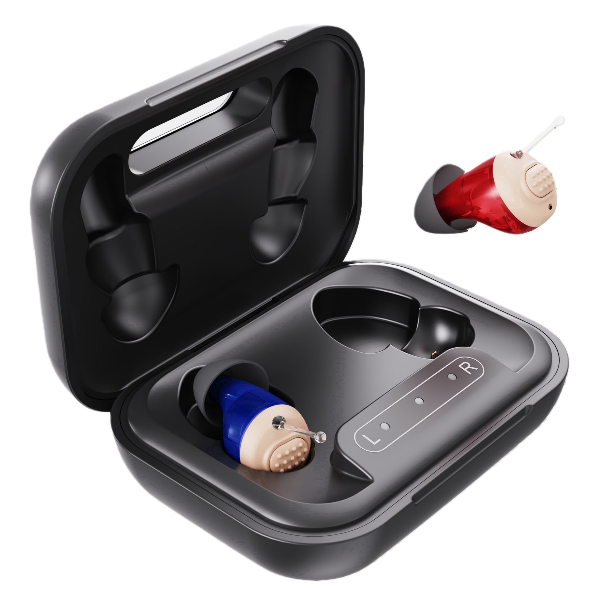 iadr Go Rechargeable OTC Hearing Aids for Seniors & Adults – Invisible In-Ear Design with Auto On/Off, Portable Charging Case, Noise Reduction, Comfortable Fit