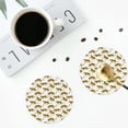 thumbnail image 4 of Rateoe Leopard Print Drawing Drink Coasters Set of 4 Leather Coasters Spill Protection for Table Desk,Durable and Non Slip Leather Coaster ,4 Inches Drink Mats-Round Shape, 4 of 6