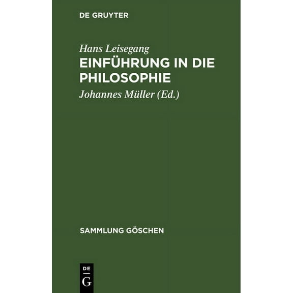 Sammlung Göschen Einführung in die Philosophie, Book 281, (Hardcover)