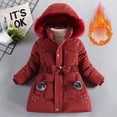 thumbnail image 2 of QWIED Girl Winter Coats Heavyweight Hooded Puffer Jacket Kid Parka Snow Outwear Size 6-7, 2 of 4