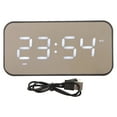 thumbnail image 2 of Reloj Despertador Digital con Altavoz Pantalla de Reloj Espejo Temperatura en Tiempo Real Anuncio de Voz Radio Micrófono con Cancelación de Ruido Modo AUX, 2 of 8