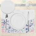 thumbnail image 3 of Ambesonne Adventure Place Mats Set of 4, Underwater Naval Wildlife, Standard Size, Navy Blue Dark Coral, 3 of 6