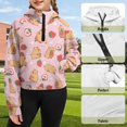 thumbnail image 6 of Uourmeti Strawberry Cartoon Capybara Spring Sweatshirts Summer Sweatshirts with Pocket Home House Sweatshirt Sweatshirt Size 13-14 Pink, 6 of 7