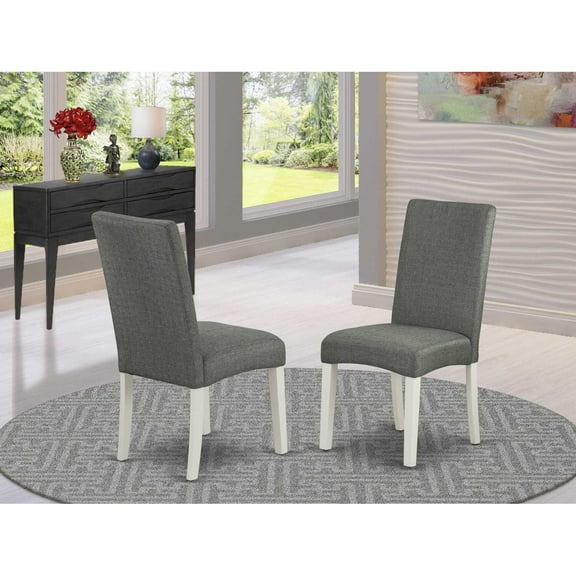 East West Furniture Dining Chair Linen White, DRP2T07