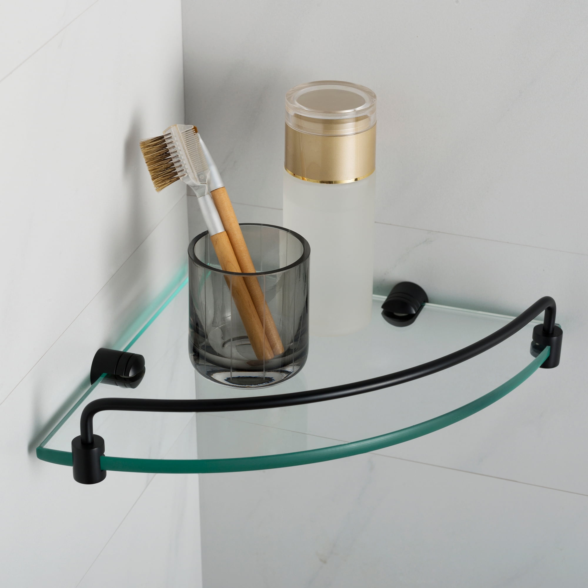KRAUS Elie? Corner Bathroom Shelf, Matte Black Finish