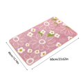 thumbnail image 3 of Microfiber Bathroom Floor Mat with Flocked Chrysanthemum Design Non Slip Absorbent Polyester Carpet for Kitchen Bedroom Living Room Easy Wash Machine Washable 23.6x15.7in Rug, 3 of 6