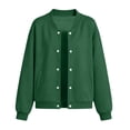 thumbnail image 6 of OGLCCG Girls Bomber Jackets Lightweight Button Down Kids Varsity Jacket School Uniform Baseball Jacket with Pockets 4-15 Years, 6 of 7