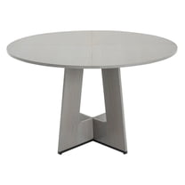 47in Round Dining Table - Wood Kitchen Table for 4-6 Persons - Grey Finish