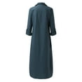 thumbnail image 6 of OVINYER Dress Women Casual Long Sleeve V-Neck Slim Fit Fashion Button Up Sexy Linen Blend Long Dress For Vacation Weekend Date, 6 of 6