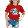thumbnail image 1 of TIEVOSA T-Shirt d'Été à Manches Courtes pour Filles, Coupe Ample Décontractée, Col Rond, Imprimé Lettre Dessin Animé Mignon, Tee-Shirt Graphique Confortable et Respirant pour 3-10 Ans, 1 of 4