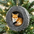 thumbnail image 4 of Forest Animals Christmas Ornaments, Set of 6 Acrylic Oval Tree Decor with Fox, Deer & Rabbit for Holiday Home Gift, 8cm，E, 4 of 7