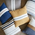 thumbnail image 4 of HomeRoots 20" X 20" Blue Striped Cotton Zippered Pillow, 4 of 10