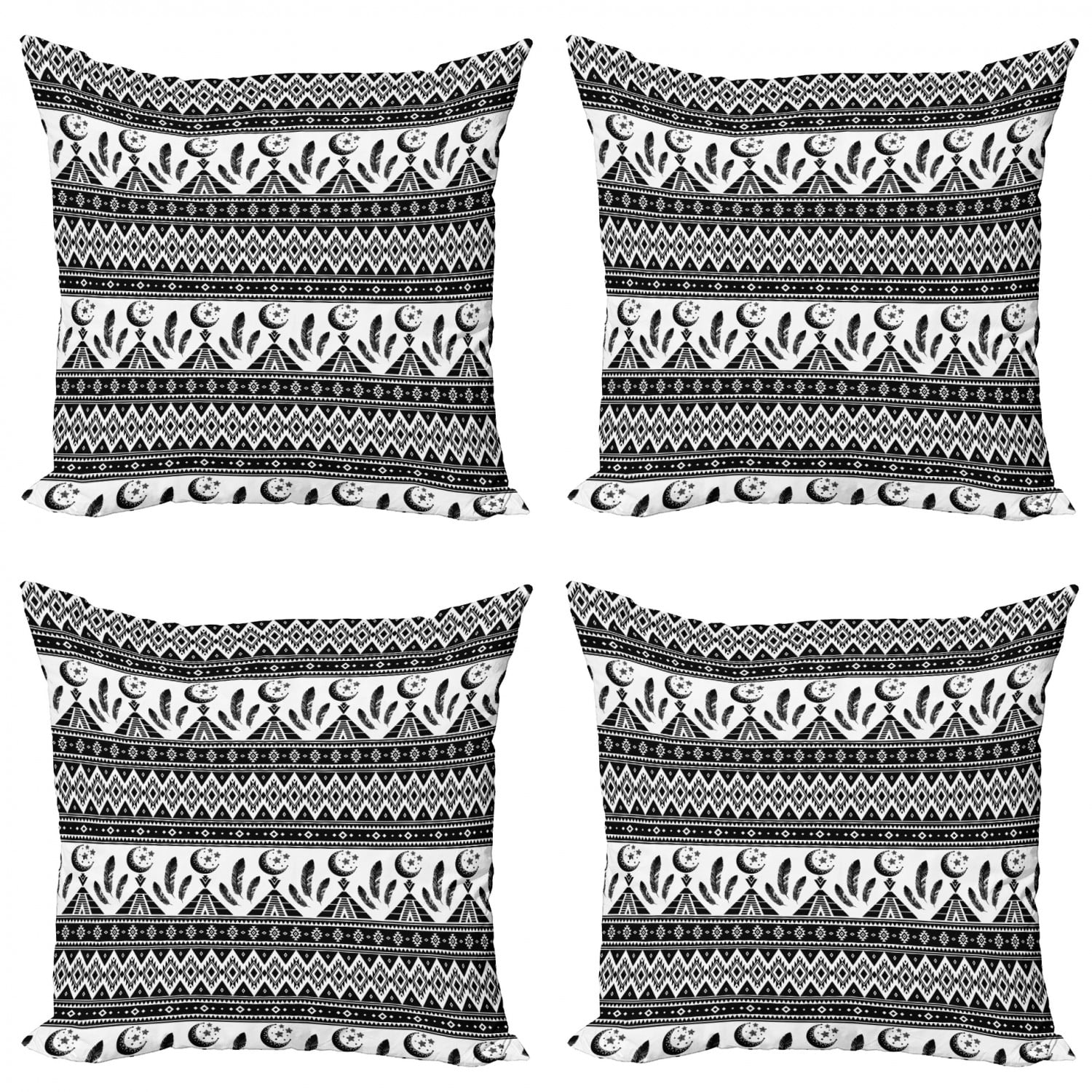 Aztec Throw Pillow Cushion Case Pack of 4, Tribal Geometric Bohemian