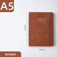 thumbnail image 2 of Cuaderno mensual A5 Papel grueso Notas para Superficie impermeable Cubierta de material cuero DIY Notas de horario en inglés Agenda de notas marrón perfecl Programar cuaderno, 2 of 8