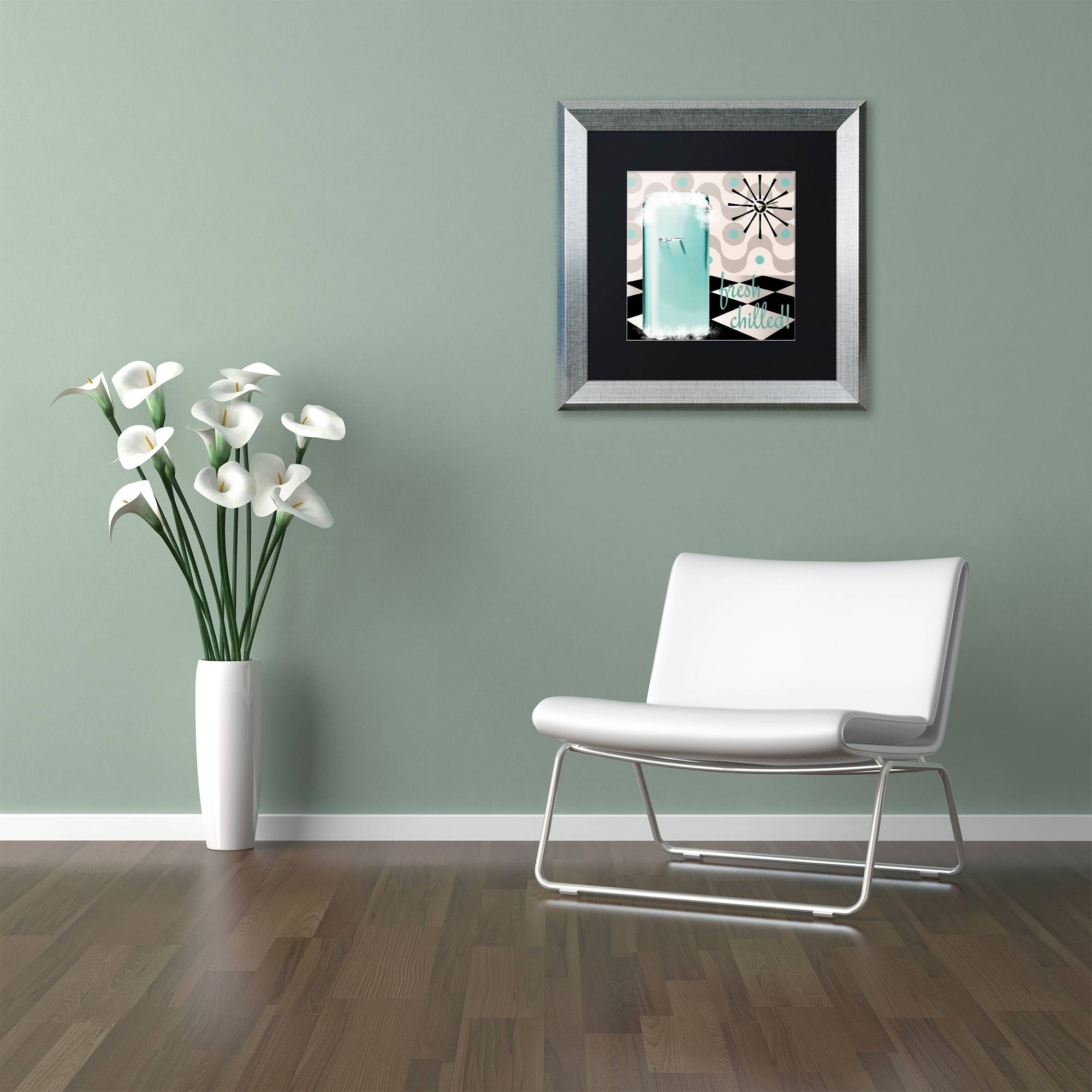 Trademark Fine Art "Fifties Kitchen II" Canvas Art by Color Bakery Black Matte, Silver Frame