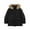 Black, variant on lnmuld Kids Coats Large Collar Children's Down Padded Jacket Boys' Padded Jacket Mid Length Style for Girls Medium and Large Children's Thickened Hooded Jacket Size:11-12 Years