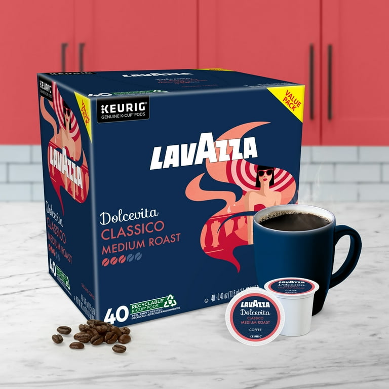 Lavazza Classico K-Cup Pods, Medium-Roast Single-Serve Coffee for