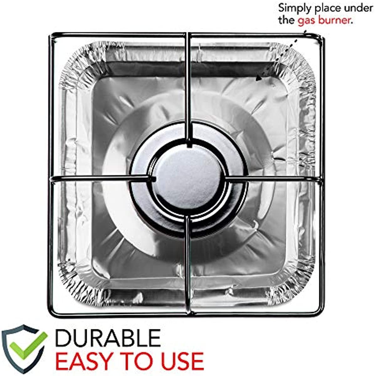 300-piece Aluminum Foil Square Stove Cover Disposable Thick Bib Liner Drip Tray Gas Stove Top Protective Sleeve 8.5 Inches (about 21.6 Cm)
