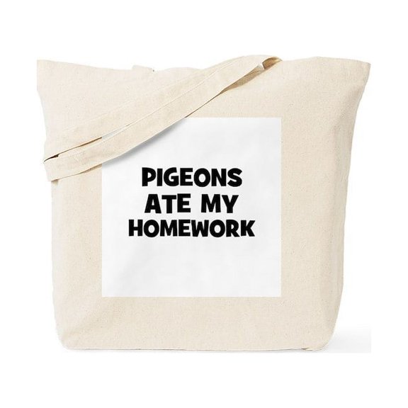CafePress - Pigeons Ate My Homework Tote Bag - Unisex Canvas Tote Bag, Beige, 1-Piece