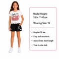 thumbnail image 6 of Real Love Girls Shorts Set Soft Breathable Knitted Short Sleeve Graphic Tees and Shorts 2 Piece, 6 of 7