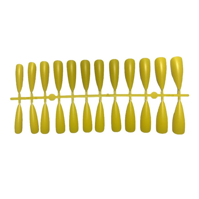Nail Enhancement Tablets Chic Dot Design Not Susceptible to Allergies Frosted Texture Fake Fingernail Charming Manicure Tips JM-02Yellow