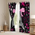 thumbnail image 3 of Paris Curtains & Drapes,Eiffel Tower of France 30%-50% Blackout Curtains,Romantic City Building Window Treatments,Make-Up Themed Princess Dress Pink Love Chic Fashion Window Curtains, 3 of 6