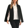 thumbnail image 4 of INSPIRE CHIC Cape Sleeve Blazer for Women's Business Work Open Front Casual Jacket Coat XS Black, 4 of 6