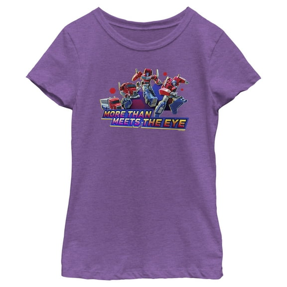 Girl's Transformers: EarthSpark Optimus More Than Meets the Eye  Graphic Tee Purple Berry X Large
