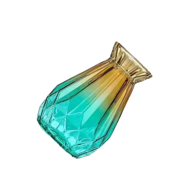 Wosthever Botella pequeña hidropónica de flores secas - Regalo para amantes de las plantas Pequeños jarrones de vidrio de origami para flores Artesanía Amarillo verde