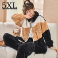 thumbnail image 2 of Conjunto de pijama cálido de invierno para mujer, ropa de dormir de lana de Coral, franela gruesa, pijama de dibujos animados, ropa de casa de gran tamaño, 5XL, 2 of 4