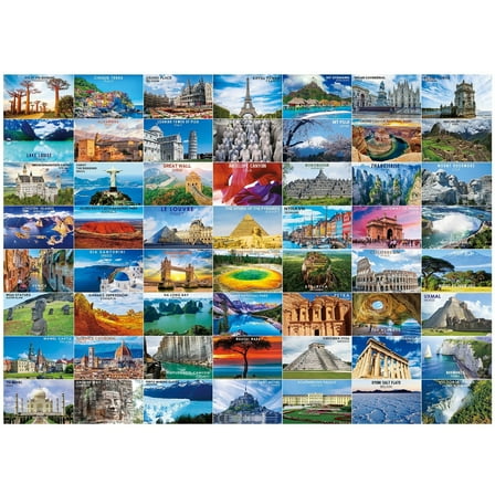 BenBen Jigsaw Puzzles 1000 Pieces for Adults Ages12 , Famous World Scenic Landmarks, 27.5 x 19.7 in