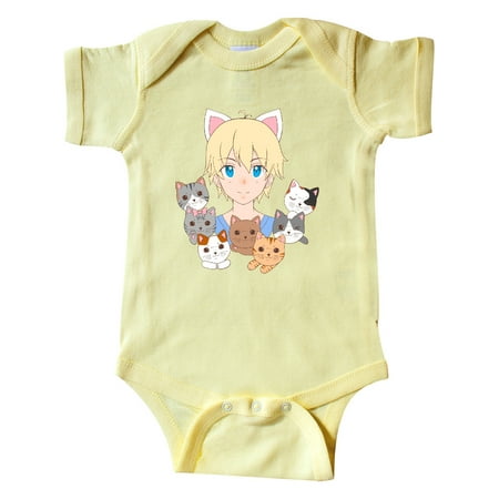 

Inktastic Neko Anime Boy with Cats Gift Baby Boy or Baby Girl Bodysuit