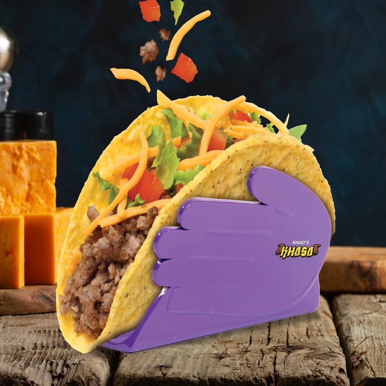 Khaby Lame Purple Taco Holder Set, Dishwasher & Microwave Safe