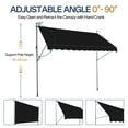 thumbnail image 3 of IVV Manual Retractable Awning 118.1"D x 59.1"W, Outdoor Patio Awning 78-118in Height Adjustable, UV 50+ Protection, No Drilling Awings for Backyard (Black), 3 of 7