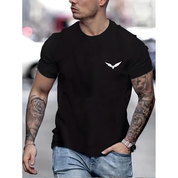 Men's Casual Crew Neck T-Shirt, 100% Cotton Knit Fabric, Solid Color Short Sleeve Top for All Seasons